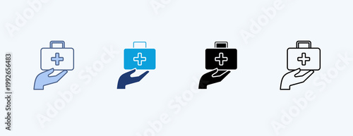 Healthcare Service Multiple Icon Illustration Vector