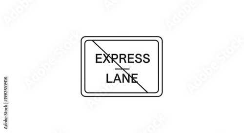 No Express Lane Sign, Traffic Direction, Road Signage, Route Information