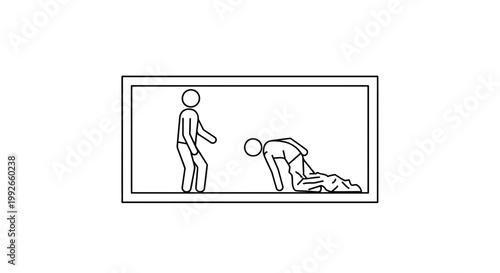 Man helping another man up from the floor, teamwork, support, assistance