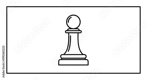 Chess Pawn Icon, Black and White, Minimalist Design, Strategy Game Piece