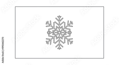 Elegant Snowflake Icon on White Background - Winter Symbol