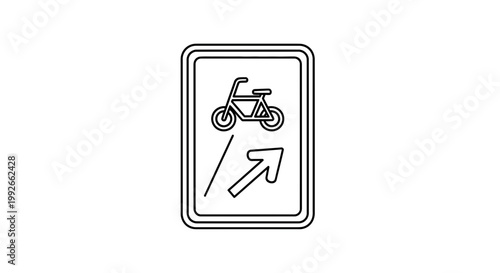 Bicycle Lane Direction Sign with Arrow