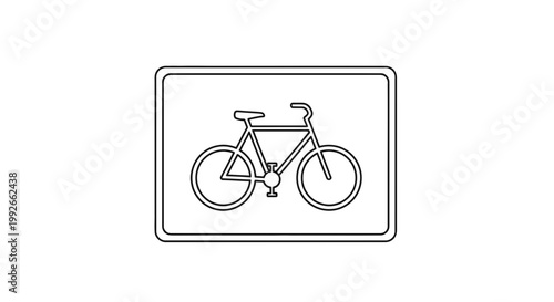 Bicycle icon, cycling symbol, transportation sign, vector illustration