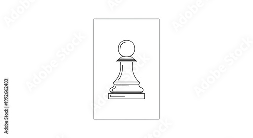 Black and white line drawing of a chess pawn, isolated on white background