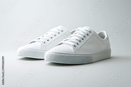 Clean White Sneakers - A Minimalist Fashion Statement on White Background.