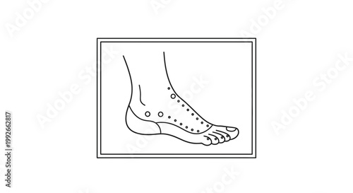 Acupuncture points on human foot sole illustration, reflexology chart, medical diagram