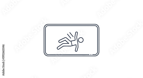 Warning Sign: Person Slipping on Wet Floor Icon