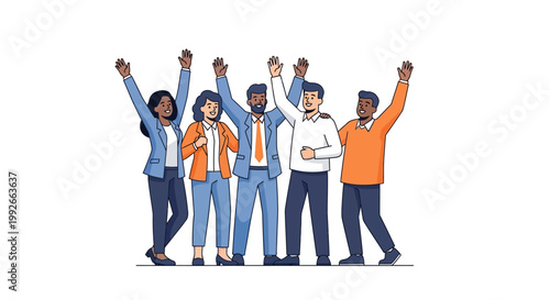 Diverse group of people celebrating together.