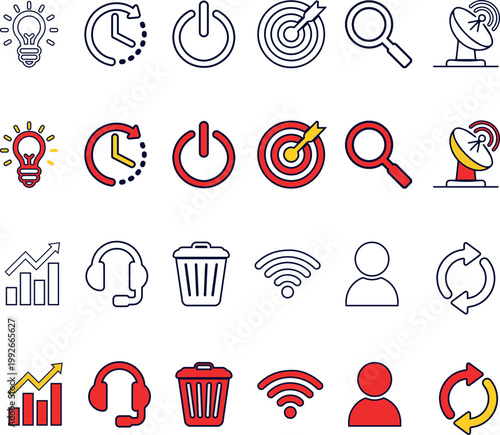 Modern UI/UX Icon Set for Web and Mobile Application Design
