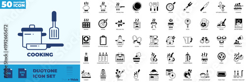 Cooking Duotone Editable Icons set