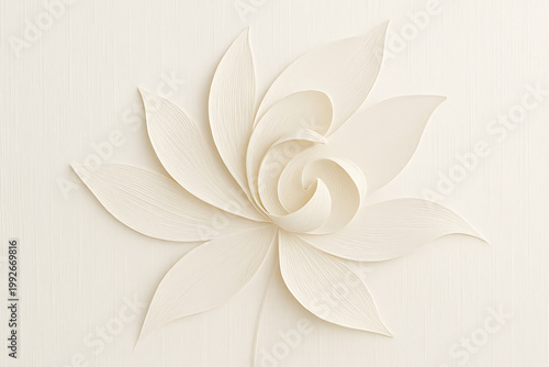 Elegant White Paper Flower on Textured Background