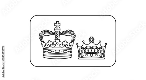 Royal Crowns Icon Set: Regal Symbols of Power and Authority