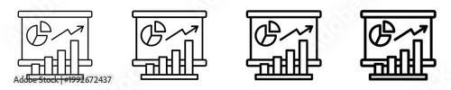 Bar Chart  Icon Set Different Style Collection