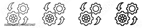 Gear  Icon Set Different Style Collection
