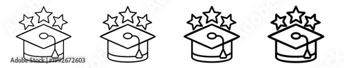 Mortarboard  Icon Set Different Style Collection