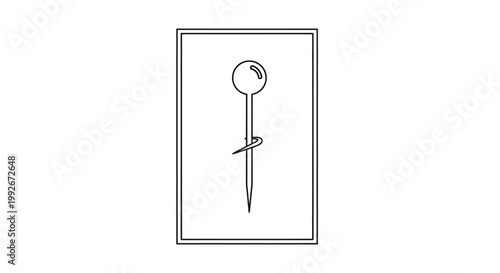 Push Pin with Thread Wrapped Around Needle