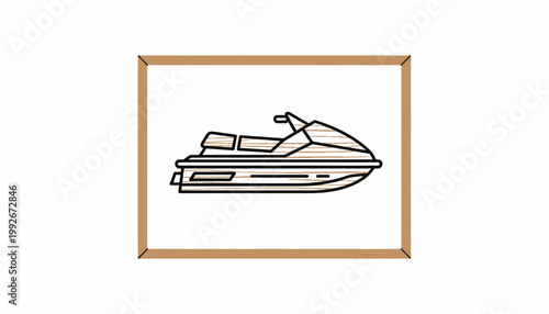 Modern Jet Ski Illustration, Watercraft, Personal Watercraft, Recreation, Vector Art