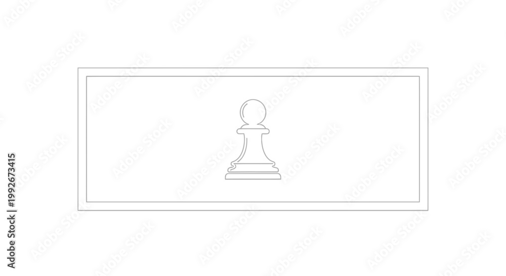 Fototapeta premium Minimalist Chess Pawn Silhouette in a Rectangular Frame