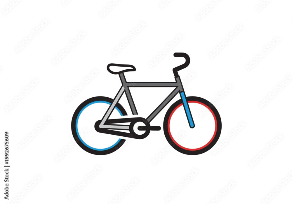 Fototapeta premium Minimalist Bicycle Icon Vector Illustration for Cycling and Transport