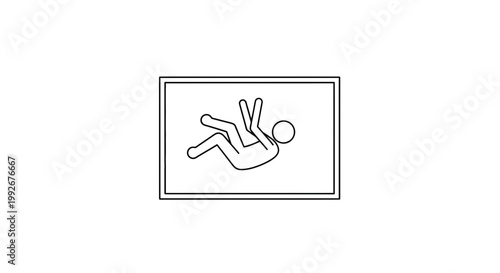 Stick Figure Falling Down, Danger, Accident, Falling Down, Danger Symbol, Falling Down, Danger Sign, Falling Down, Accident Symbol, Falling Down