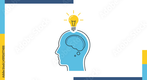 Thinking Brain With Light Bulb Idea.