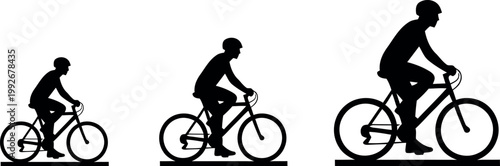 Evolution of cycling a silhouette progression depicting human and bicycle development over time