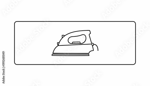 Simple Line Drawing of an Electric Iron for Clothes