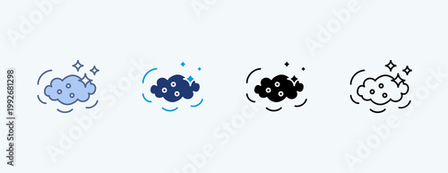 Cosmic Dust Multiple Icon Illustration Vector