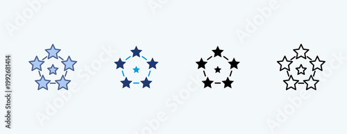 Star Formation Multiple Icon Illustration Vector