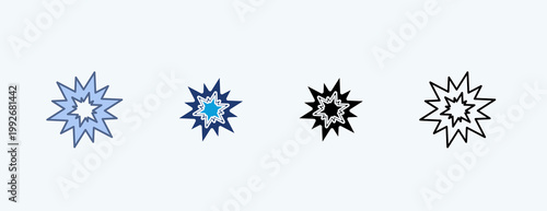 Stellar Explosion Multiple Icon Illustration Vector