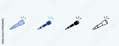 Space Telescope Multiple Icon Illustration Vector
