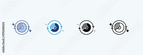 Galactic Core Multiple Icon Illustration Vector