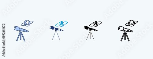 Space Reseach Multiple Icon Illustration Vector