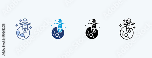 Universe Exploration Multiple Icon Illustration Vector