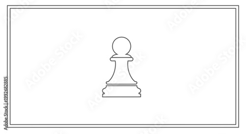 Minimalist Outline of a Chess Pawn on a White Background