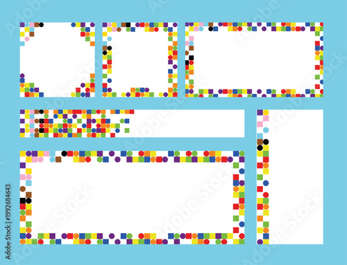 Progressive Pride Flag Pixel web social media templates various sizes