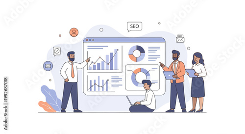 Business people analyzing data charts.