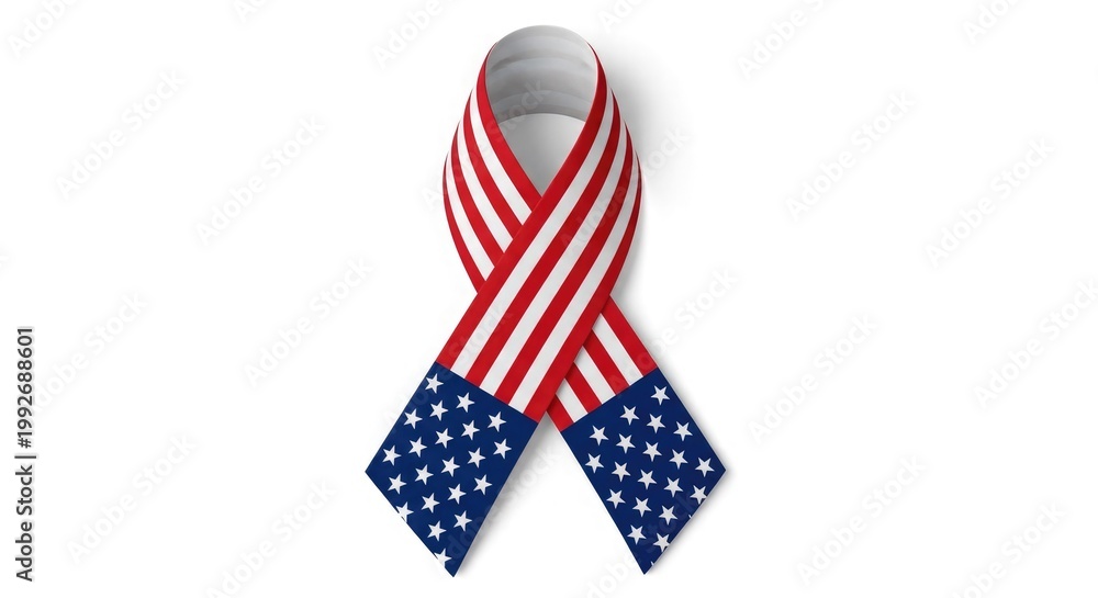 Fototapeta premium Flag day ribbon honoring american patriotism and national flag day celebrations