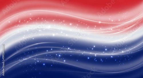 Abstract USA Independence Day Background with Soft Wave Blend of Red White and Blue Colors for 4th of July Celebration and Patriotic Themes