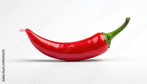 Vibrant Red Chili Pepper Isolated on White Background.
