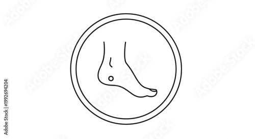 Foot with a small dot icon, representing a medical condition or symptom on the sole.