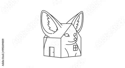 Creative Fox House Hybrid Logo Design