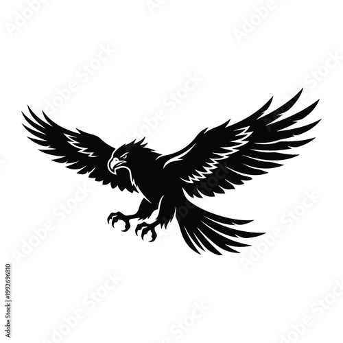 Wind Claw Bird Creature Shape Icon Silhouette Vector black design on a white background