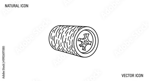 Rolled Hay Bale Icon, Agricultural Crop Storage, Vector Illustration