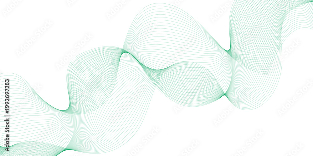 Fototapeta premium Abstract green wave element for design. Digital frequency track equalizer. vector eps10