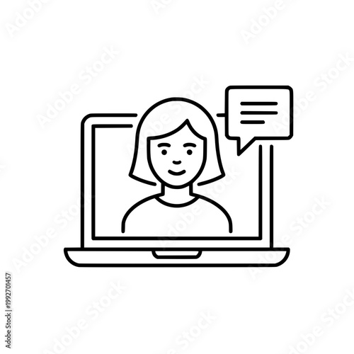 Online Learning And Communication Icon