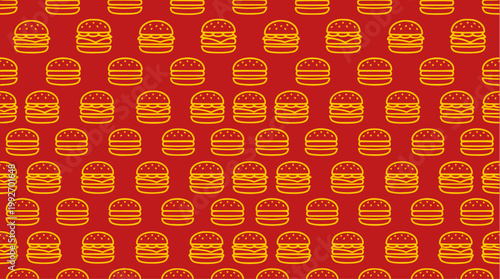 Vibrant Burger Seamless Pattern Design