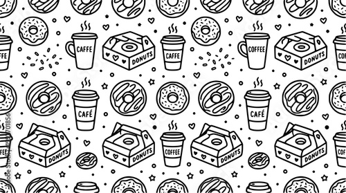 Donuts and Coffee Pattern