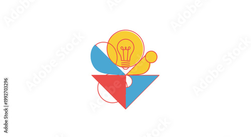 Colorful abstract shapes and symbols.