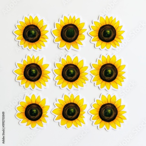 Sticker Design of Sunflowers
